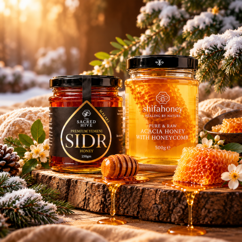 WINTER BUNDLE 2 jars - 1 Premium sidr honey, 2. Acacia Honey